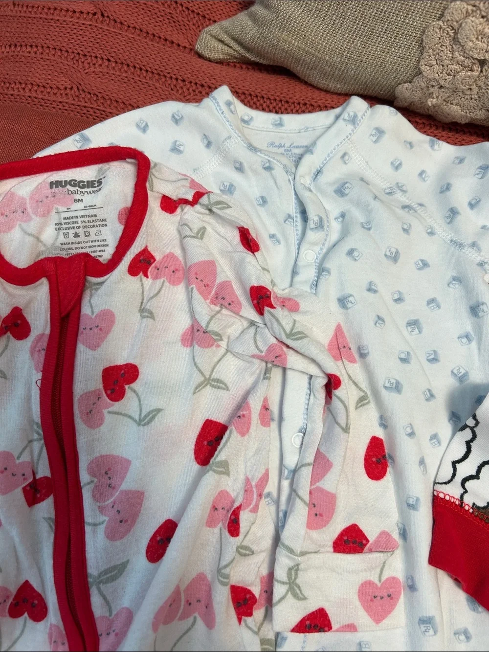 Mixed Baby Girl Sleepers and Onesies - Pink, Peach, Teal, Yellow Mix